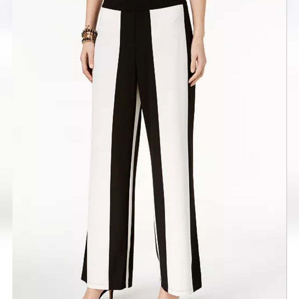 INC International Concepts Black and White Wide Leg Pants